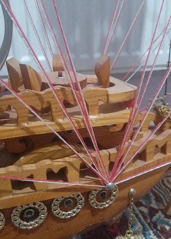 Ahşap el yapımı Büyük ışıklı Gemi - Görsel 2