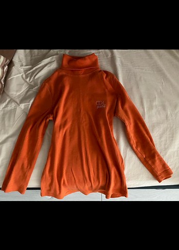 Turuncu Balıkçı Yaka Uzun Kollu Triko Kazak - Görsel 3