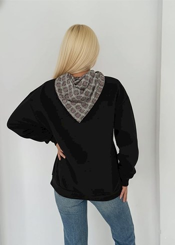 Kalın yumoş fularlı Sweatshirt - Görsel 2