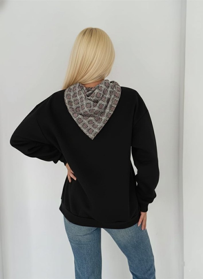 Kalın yumoş fularlı Sweatshirt - Görsel 2