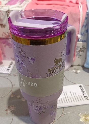  yeni geldiithal ürünler   Mor Çiçekli Stanley Termosu - Görsel 2