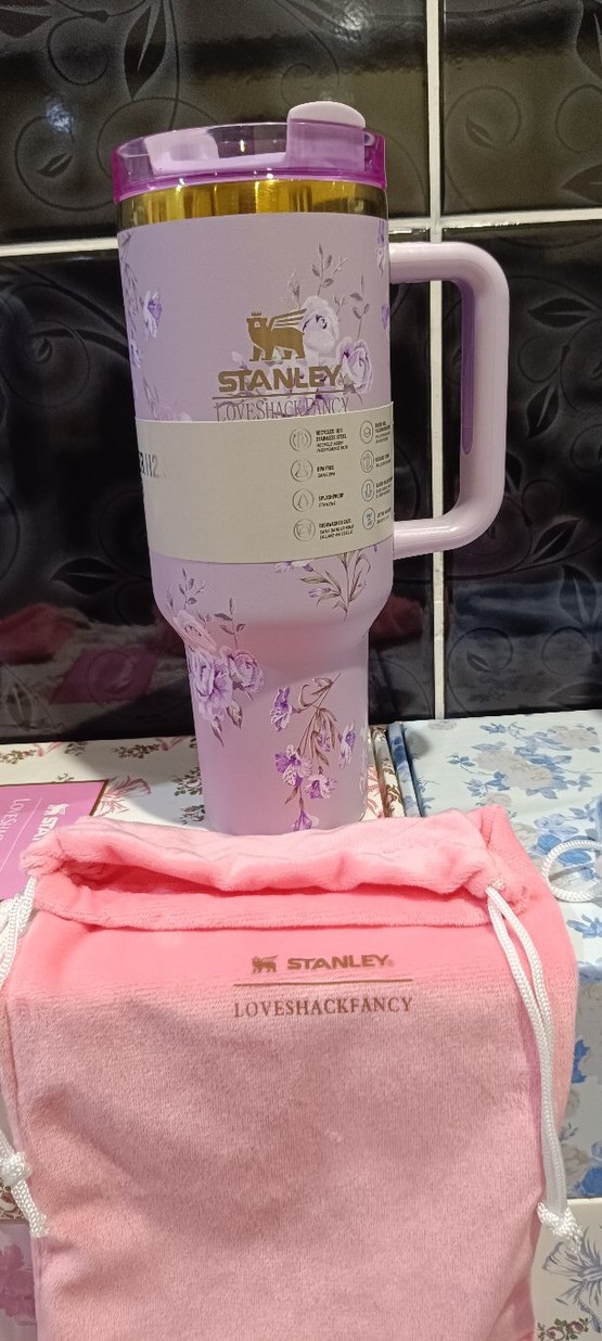  yeni geldiithal ürünler   Mor Çiçekli Stanley Termosu - Görsel 3