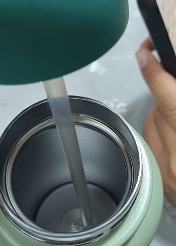 Yeşil Çift Katmanlı Vakumlu Termos - Görsel 4