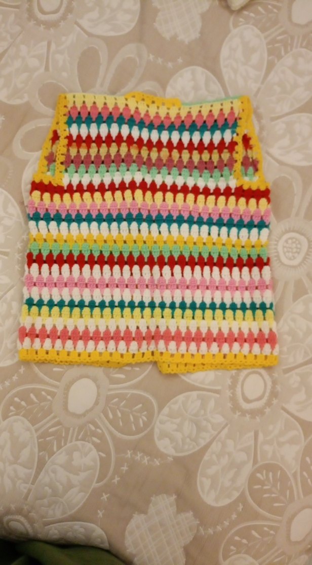 Renkli Örgü Kız Yelek - Görsel 2