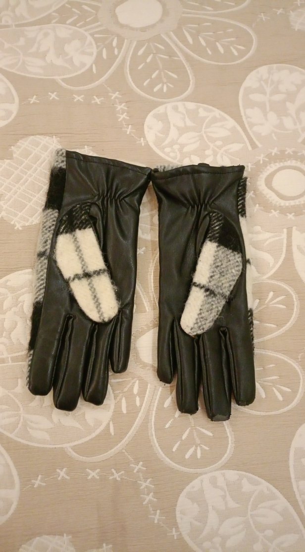 Kadın Ekose Desenli Örgü Eldiven - Görsel 2