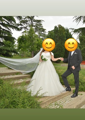 Madonna yaka işlemeli gelinlik - Görsel 3