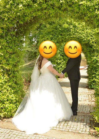 Madonna yaka işlemeli gelinlik - Görsel 4