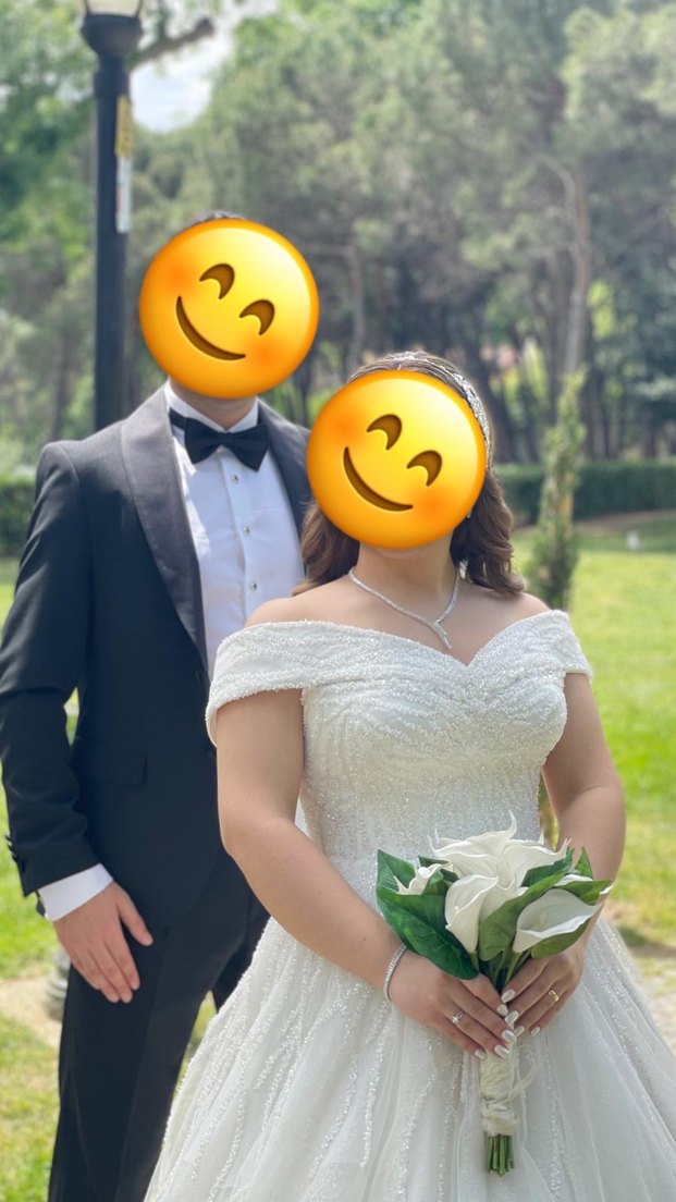 Madonna yaka işlemeli gelinlik - Görsel 2