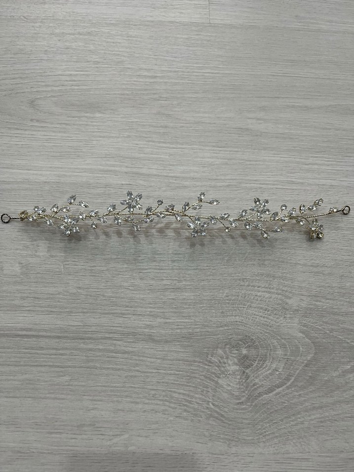 Zirkon taşlı Gelin Tacı - Nişan özel gün tacı - Görsel 4