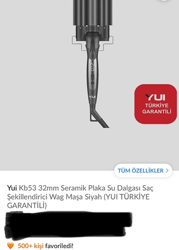 Wag Maşa Yui Kb53 32mm Seramik Plaka Su Dalgası Siyah - Görsel 2