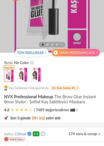 nyx kaş sabitleyici maskara orijinal etiketli - Görsel 4