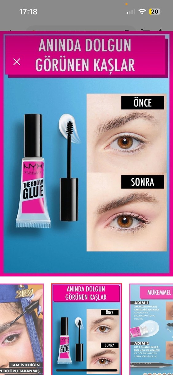 nyx kaş sabitleyici maskara orijinal etiketli - Görsel 2