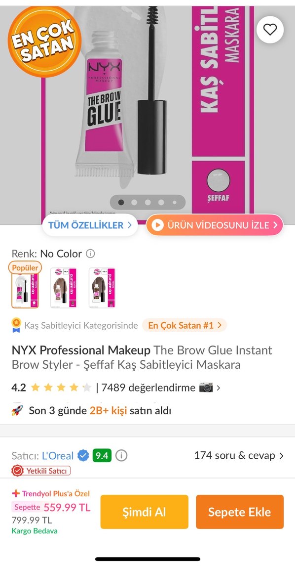nyx kaş sabitleyici maskara orijinal etiketli - Görsel 4
