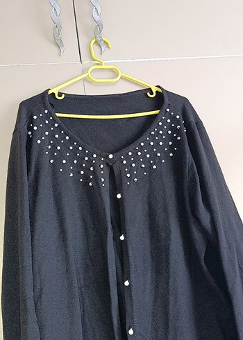 Düğmeli Siyah Uzun Kollu Triko Hamile Hırkası - Görsel 3