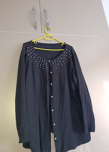 Düğmeli Siyah Uzun Kollu Triko Hamile Hırkası - Görsel 2