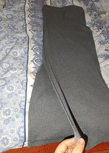 Gri Hamile Pantolonu, Uzun, Yırtmaçlı - Görsel 4