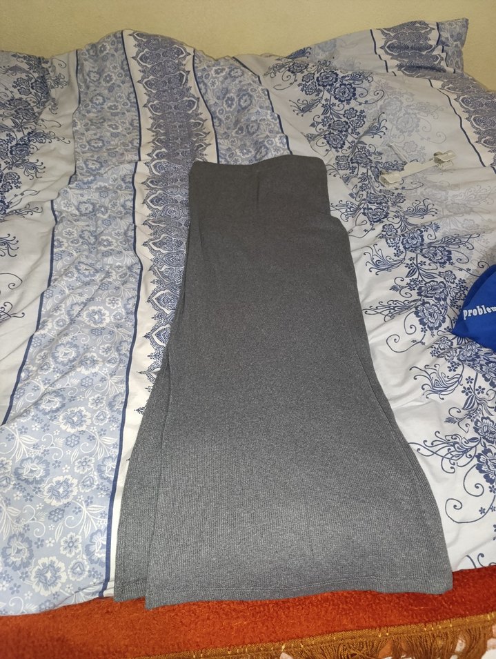 Gri Hamile Pantolonu, Uzun, Yırtmaçlı - Görsel 2