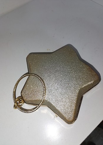 Parlak Altın Yıldız Şekilli çanta - Görsel 3