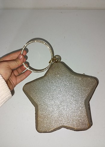 Parlak Altın Yıldız Şekilli çanta - Görsel 2