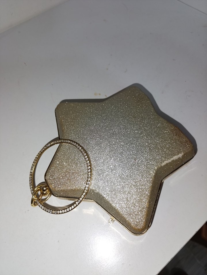 Parlak Altın Yıldız Şekilli çanta - Görsel 3