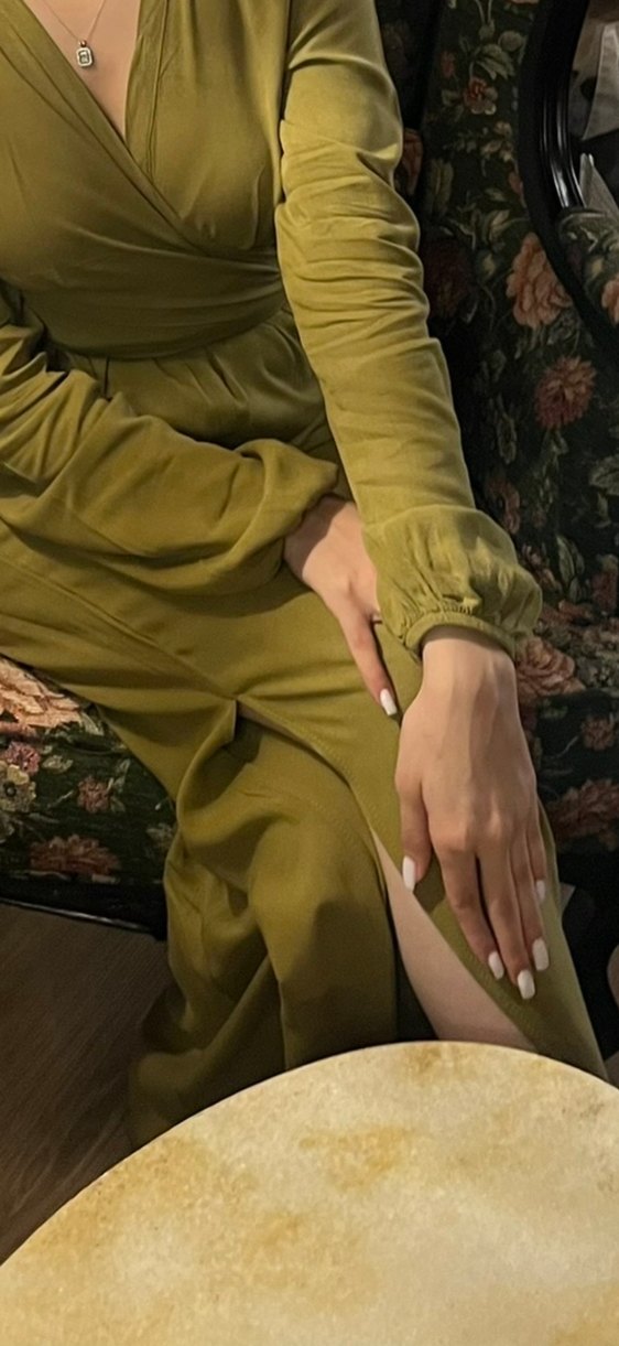 Kadın Kemerli Midi Kumaş takım- Haki - Görsel 3