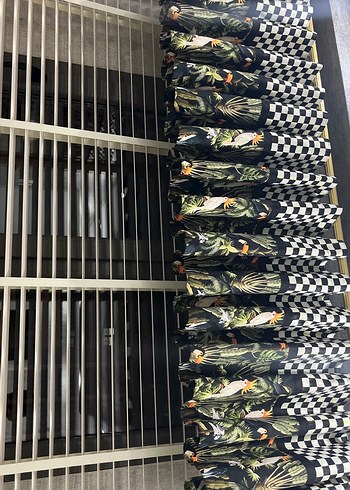 Modern Bej Gri Çizgili Perde - Görsel 5