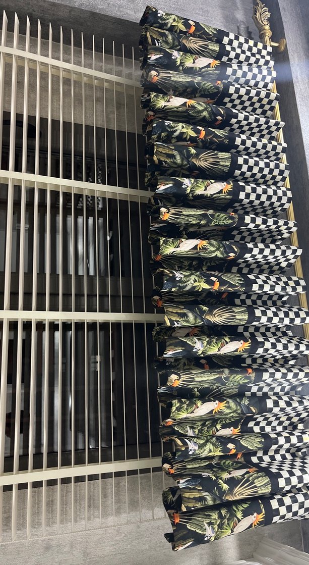 Modern Bej Gri Çizgili Perde - Görsel 5