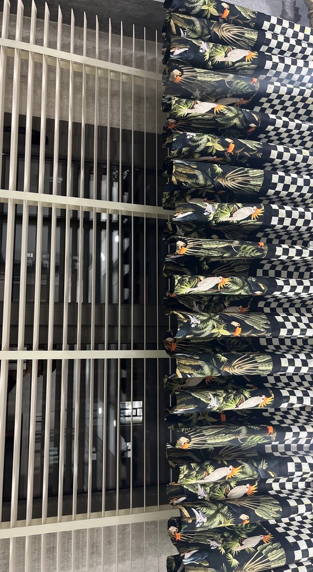 Modern Bej Gri Çizgili Perde - Görsel 4