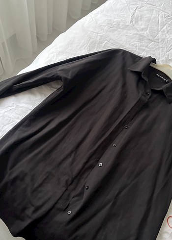 Kadın Siyah Düğmeli Keten Gömlek - Görsel 2