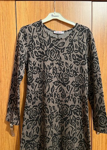 Bohem Desenli Uzun Triko Elbise - Görsel 2