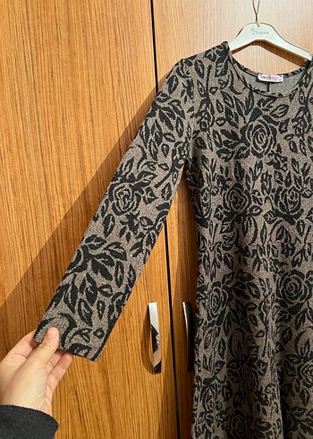 Bohem Desenli Uzun Triko Elbise - Görsel 3