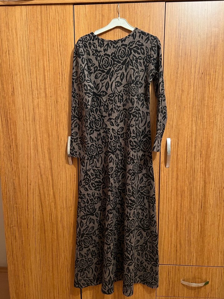 Bohem Desenli Uzun Triko Elbise - Görsel 4