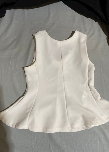 V Yaka Beyaz Kadın Bluz - Görsel 2