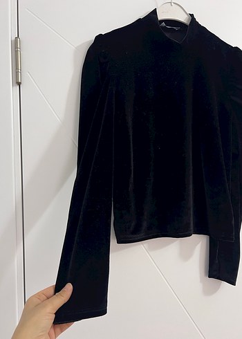 Siyah Süet Bluz - Görsel 2