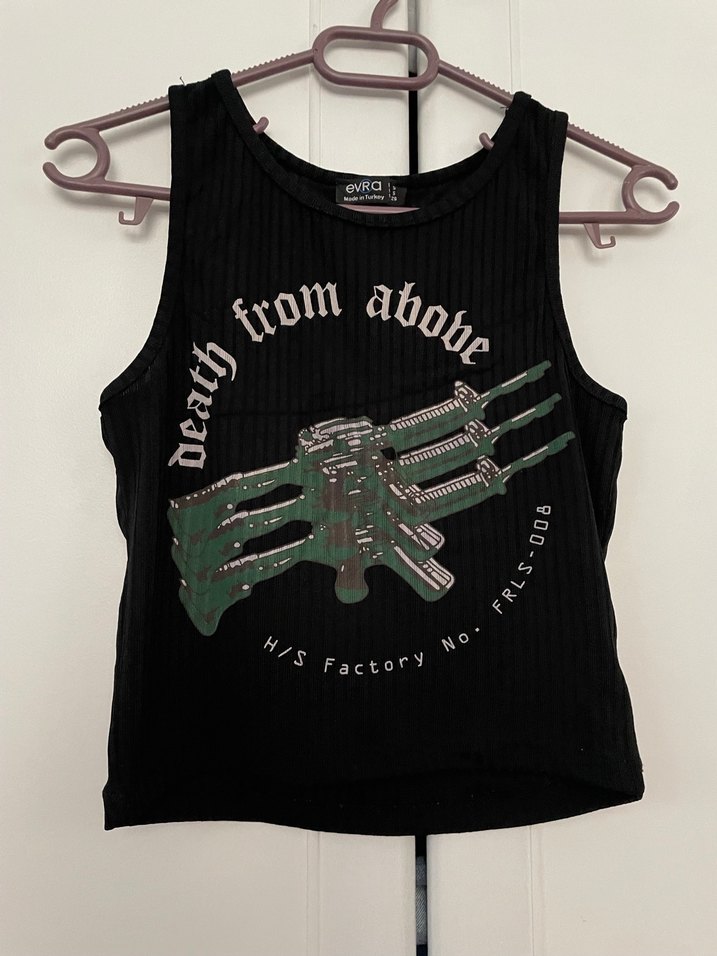 Siyah Zincir Detaylı Baskılı Hamile Tişörtü - Görsel 2