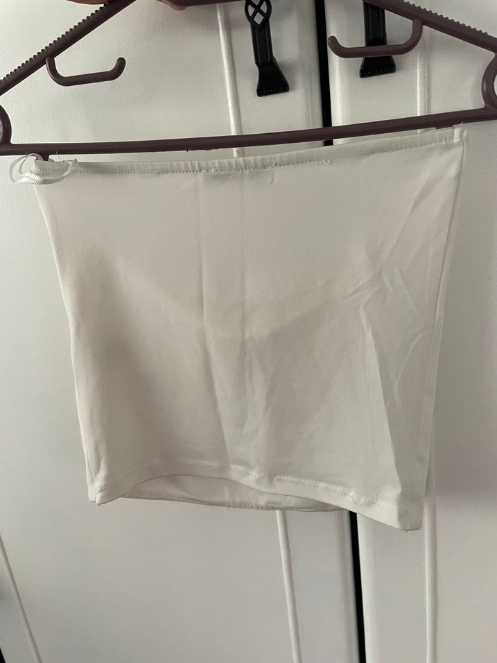 Beyaz Drapeli Askısız Bustiyer - Görsel 2