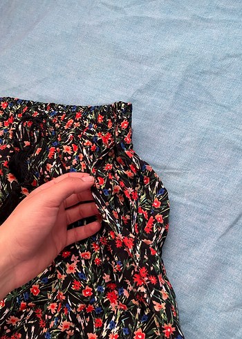 Çiçek Desenli Bohem Mini Etek - Görsel 4