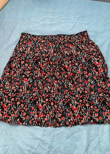 Çiçek Desenli Bohem Mini Etek - Görsel 2