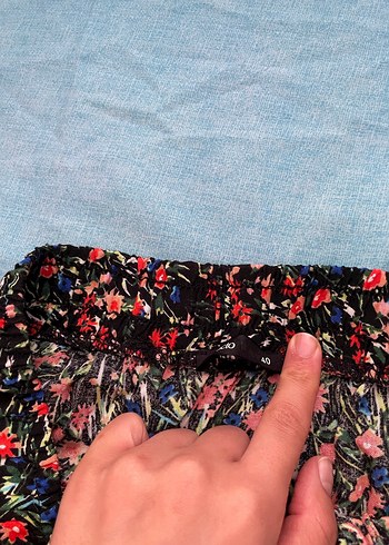 Çiçek Desenli Bohem Mini Etek - Görsel 3