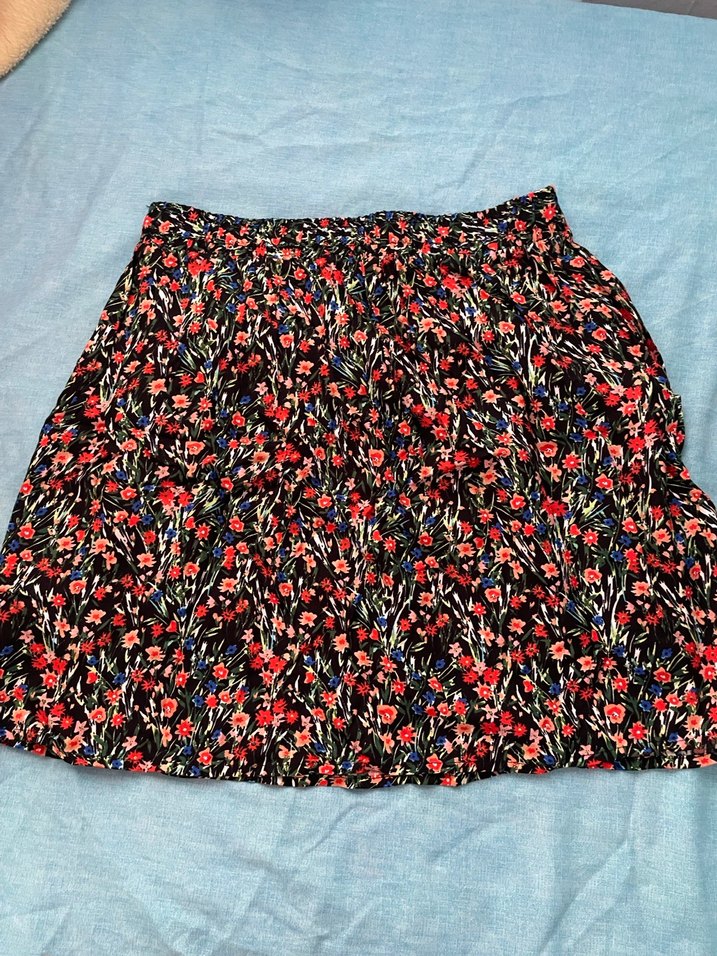 Çiçek Desenli Bohem Mini Etek - Görsel 2