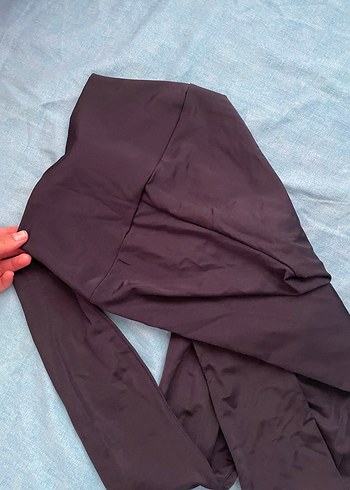 Kahverengi Beli Bağcıklı Kadın Tayt - Görsel 3