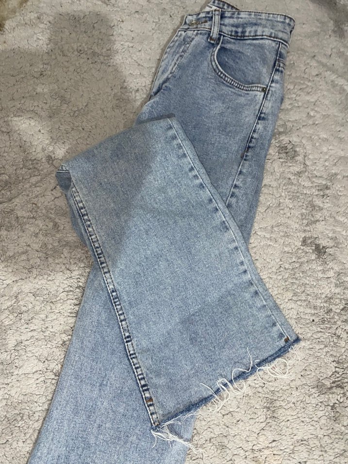 Gri Batik Desenli Sıradan Kesim Kadın Kot Pantolon - Görsel 2