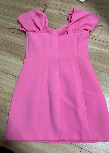 Pembe düşük omuzlu zara elbise - Görsel 2