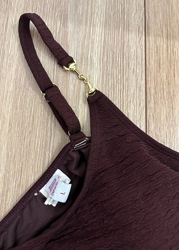 Kahverengi Drapeli Kadın Mayo - Görsel 2