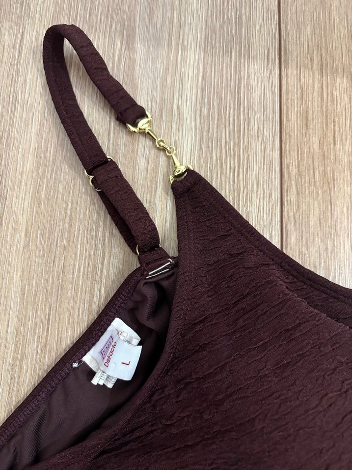 Kahverengi Drapeli Kadın Mayo - Görsel 2