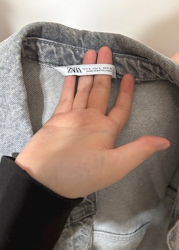 Gri Kadın Kot Ceket - Zara - Görsel 2