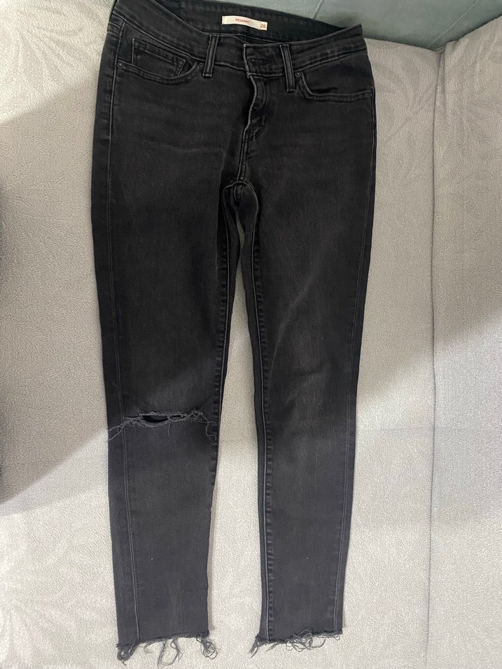 Gri Kadın Skinny Denim Pantolon - Görsel 3