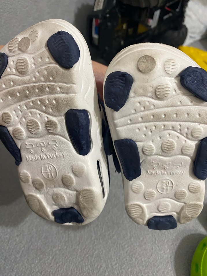 Erkek bebek Spor Sandalet Beyaz Gri Velcro - Görsel 3