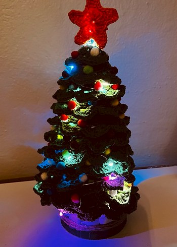 Renkli Ponponlu Örgü Yılbaşı Ağacı - Görsel 2