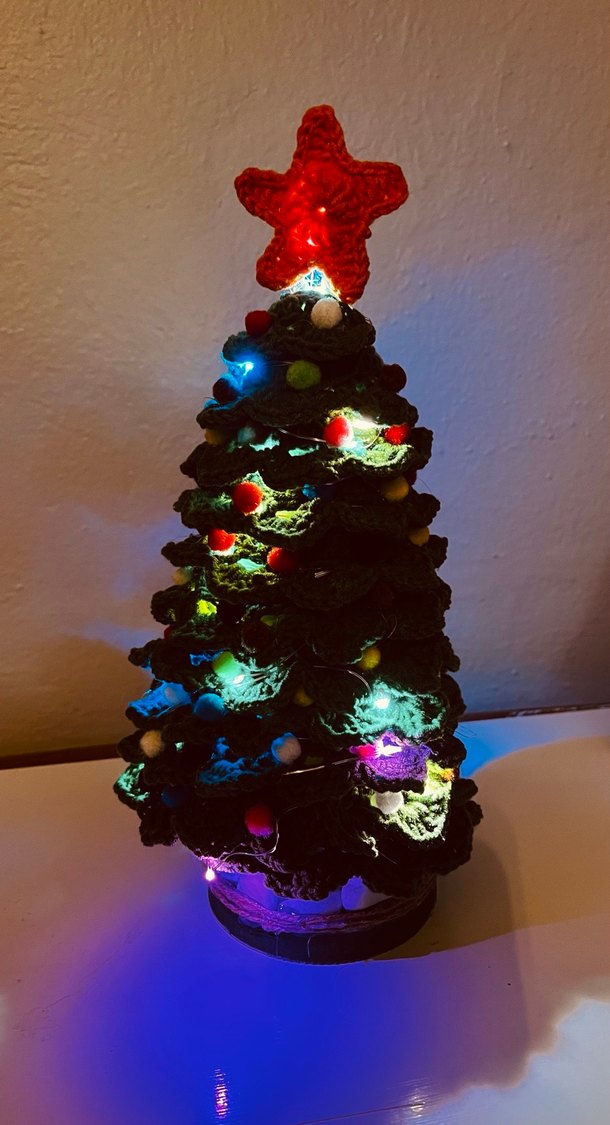 Renkli Ponponlu Örgü Yılbaşı Ağacı - Görsel 2